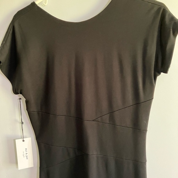 Ali and Jay black form fitting black dress with gold two way zipper on back - Picture 5 of 8